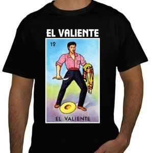 El Valiente Loteria Mexican Bingo T Shirt Short SleeveCelebration Brave Tee